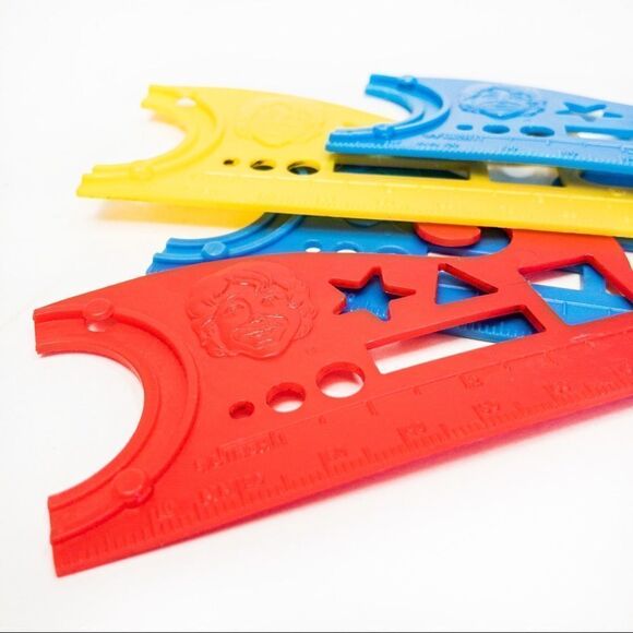 Vintage School Pencil Box Filled w/Graphing Tools & McDonald’s Stencils - Picture 8 of 11